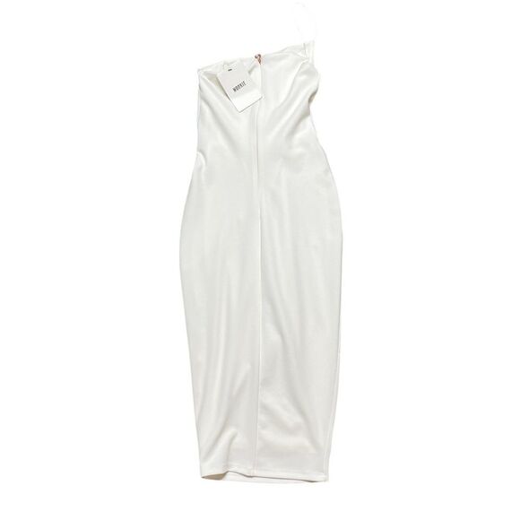 NWT NOOKIE LUST One shoulder midi dress Ivory Size Small - Picture 4 of 9